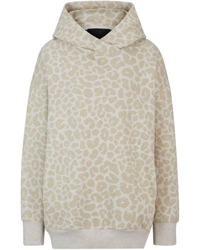 BOSS Lange Naomi X -hoodie Van Een Katoenmix Met Luipaarddessin - Naturel