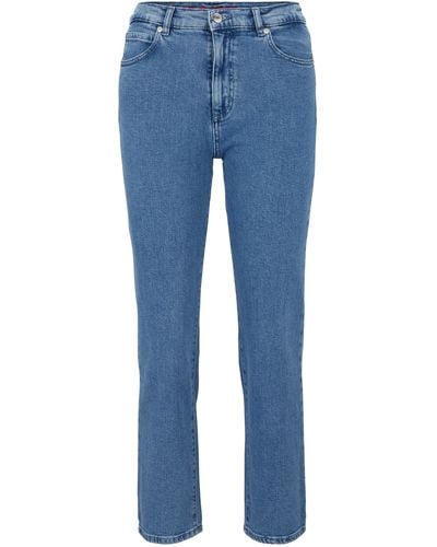 HUGO Regular-Fit Jeans aus Stretch-Denim mit hoher Bundhöhe - Blau