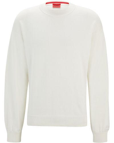 HUGO Pullover SWART Relaxed Fit - Weiß