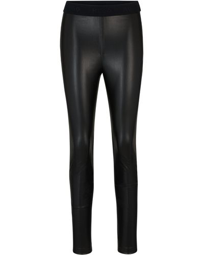 HUGO Pantalon Extra Slim Fit en similicuir - Noir