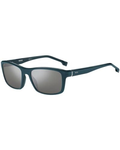 BOSS Acetate Sunglasses In Matte Teal With Metal Trim - Multicolour