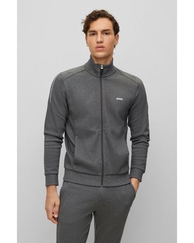 BOSS by HUGO BOSS Regular-fit Logo Tracksuit In Double-faced Cotton - Grey