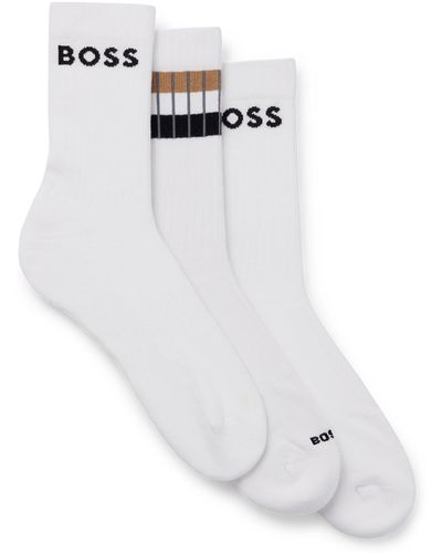 BOSS Socken aus Baumwoll-Mix im Dreier-Pack - Weiß