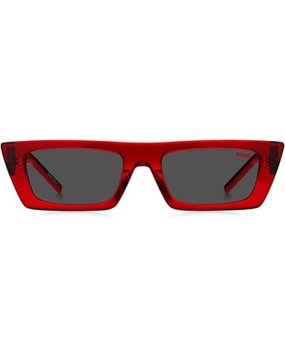 HUGO Sonnenbrille aus rotem Acetat mit 3D-Monogramm