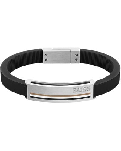 BOSS Silicone Cuff With Logo-emed Plate: Small - Black