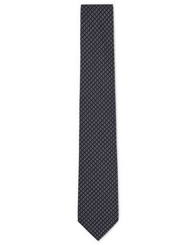 BOSS Micro-patterned Tie In Silk Jacquard - White