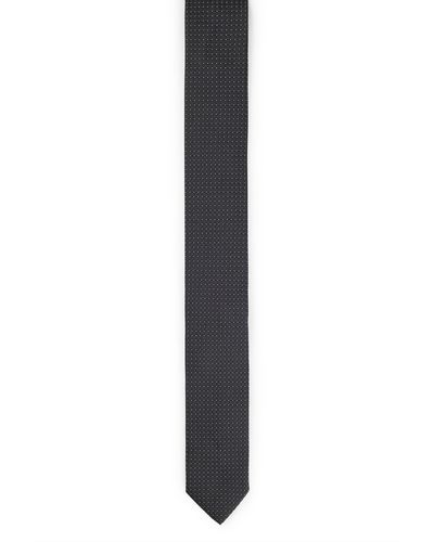 HUGO Krawatte aus Seiden-Jacquard mit zeitgemäßem Muster - Schwarz