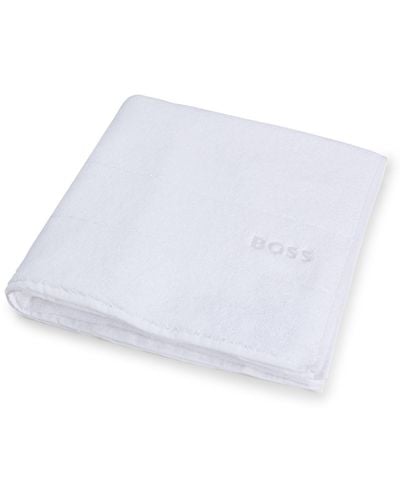 BOSS Cotton Bath Towel With White Logo Embroidery