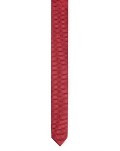 HUGO Silk-jacquard Tie With Modern Pattern - Red