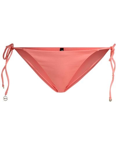 BOSS Tie-side Bikini Bottoms With Logo Charm - Pink