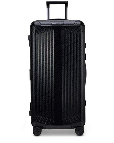 BOSS | Samsonite 106l Trunk Suitcase In Anodised Aluminium - Black