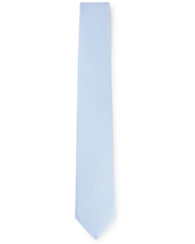 BOSS Pochette de costume et cravate en soie mélangée - Blanc