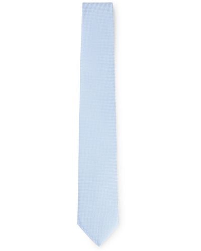 BOSS Set aus Krawatte und Einstecktuch aus Seiden-Mix - Weiß