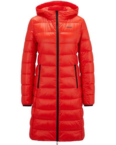 HUGO Regular-fit Puffer Jacket In Water-repellent Recycled Fabric - Red