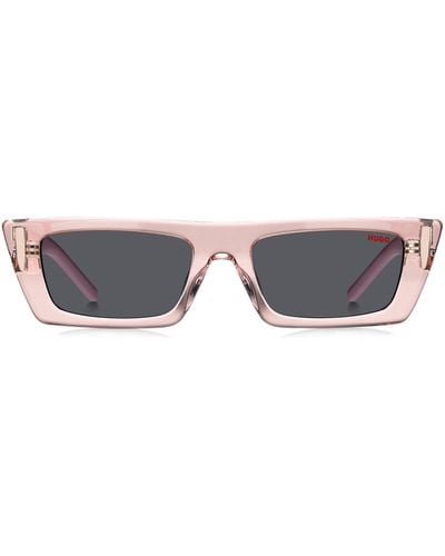 HUGO Sonnenbrille aus rosafarbenem Acetat mit 3D-Monogramm - Mehrfarbig