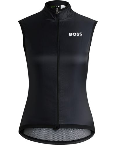 BOSS X Assos Licht Mouwloos Windjack In Een Ultraopvouwbaar Design - Zwart