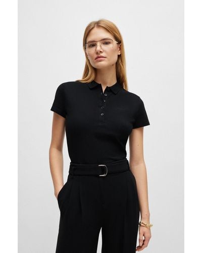 BOSS Cotton-piqué Polo Shirt With Logo Detail - Black
