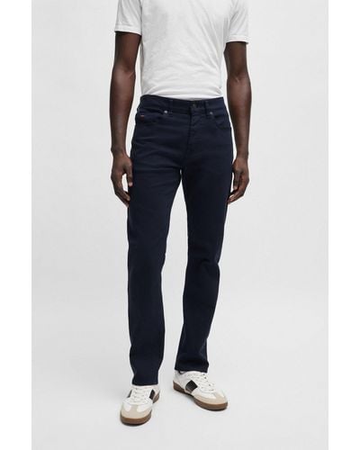 BOSS Slim-fit Jeans In Dark-blue Soft Stretch Denim