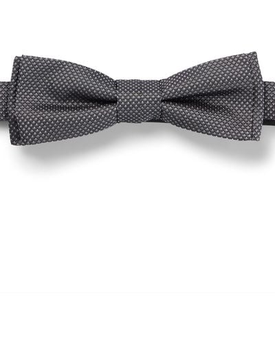 BOSS Italian-made Bow Tie In Micro-pattern Silk Jacquard - Gray