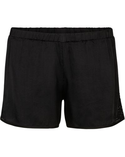 BOSS Pyjama-Shorts aus Satin mit verdecktem Bund und Monogramm-Details - Schwarz