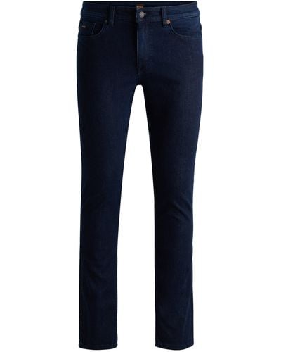BOSS Blaue Slim-Fit Jeans aus komfortablem Stretch-Denim