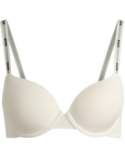 BOSS Underwired Padded Bra With Adjustable Branded Straps - Natural