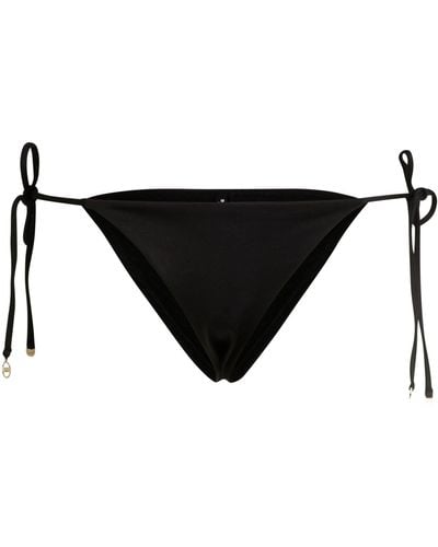 BOSS Tie-side Bikini Bottoms With Logo Charm - Black