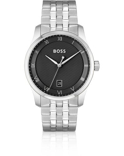 BOSS Horloge Met Zwarte Wijzerplaat Met Dessin En Geschakelde Polsband - Meerkleurig