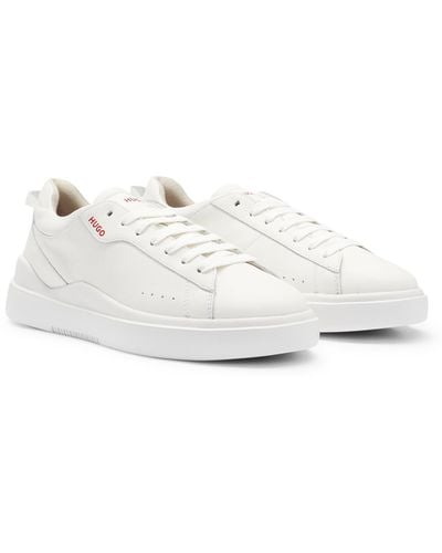 HUGO Cupsole Trainers In Smooth Leather - White