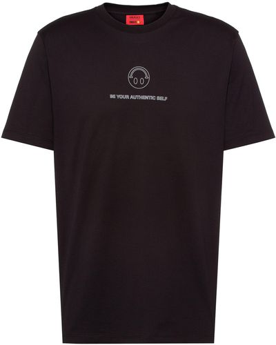 HUGO Hugo X Smiley® T-shirt Van Katoenen Jersey - Zwart