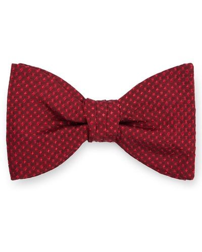 HUGO Dot-patterned Bow Tie In Silk Jacquard - Red