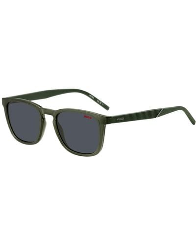 HUGO Green Sunglasses With Patterned Temples - Black