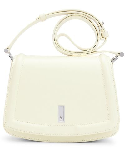 BOSS Leather Saddle Bag With Signature Hardware And Monogram - Natural