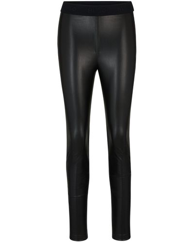 HUGO Pantalones extra slim fit de piel sintética - Negro