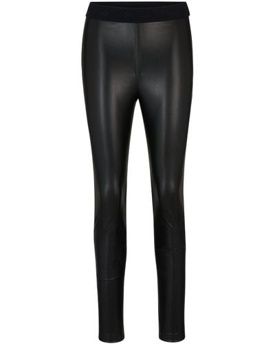 HUGO Extra-slim-fit Trousers In Faux Leather - Black