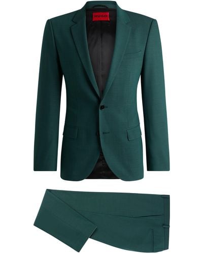 HUGO Slim-Fit Anzug aus Stretch-Twill - Grün