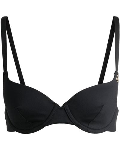 BOSS Underwired Bikini Top With Logo Charm - Black