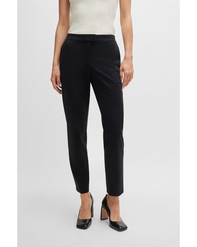 BOSS Slim-fit Trousers In Performance-stretch Jersey - Black