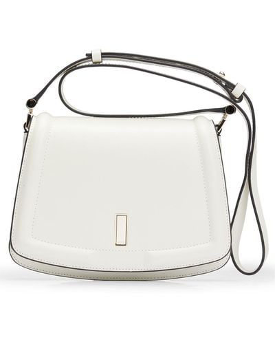 BOSS Leather Saddle Bag With Branded Hardware - White
