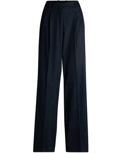 BOSS Regular-Fit Hose aus Twill in Denim-Optik - Blau