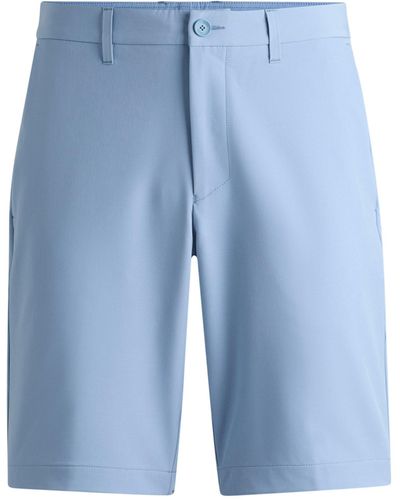 BOSS Slim-Fit Shorts aus bügelleichtem Vier-Wege-Stretch - Blau