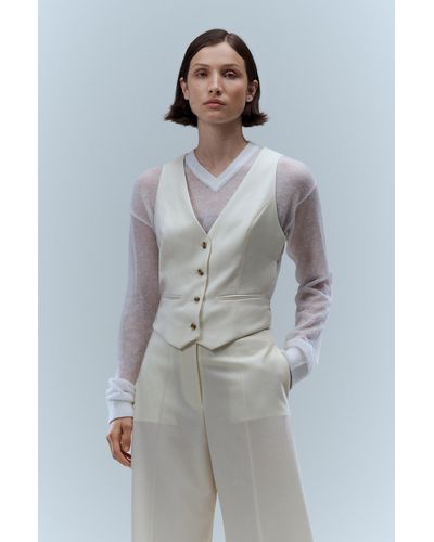 BOSS Backless Waistcoat In Virgin Wool - Gray