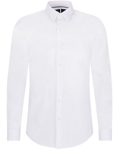 BOSS by HUGO BOSS Extra Slim-fit Overhemd In Een Popeline Van Een Gemakkelijk Te Strijken Katoenmix - Wit