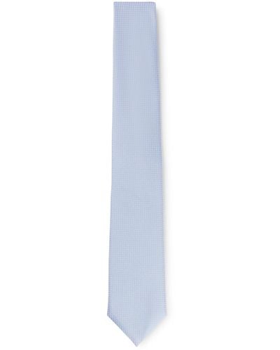 BOSS Cravate en soie mélangée à motif jacquard - Blanc