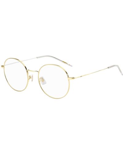 BOSS Round Gold-tone Optical Frames With Lasered Logo - Metallic
