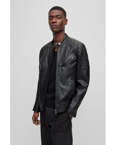 BOSS by HUGO BOSS Leather jackets for Men | Online Sale up to 74% off | Lyst