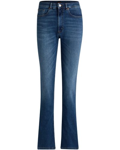 BOSS Kick-flare Jeans In Soft-motion Denim - Blue