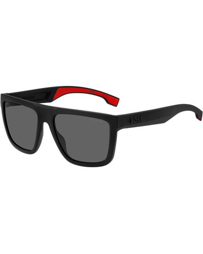 BOSS Black Sunglasses With Rubberized Inner Temples Men's Eyewear