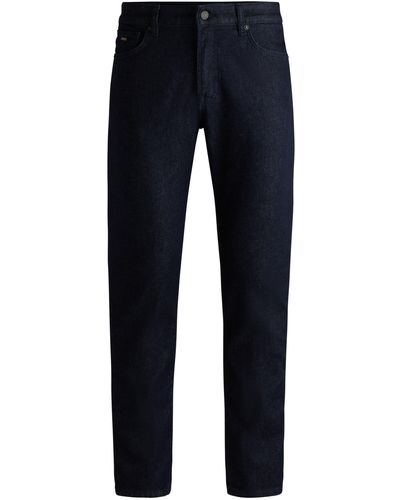 BOSS Regular-fit Jeans Van Diep Indigo Comfortabel Stretchdenim - Blauw