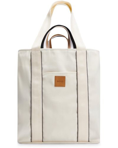 BOSS - Padded tote bag with embossed-logo patch